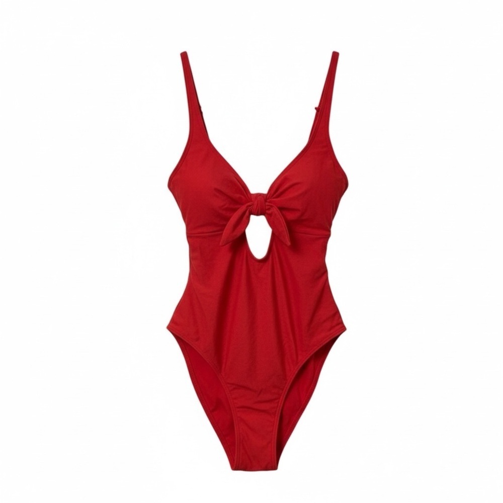 Vitamin A Women's Knot Front Keyhole Full Coverage One Piece Swimsuit